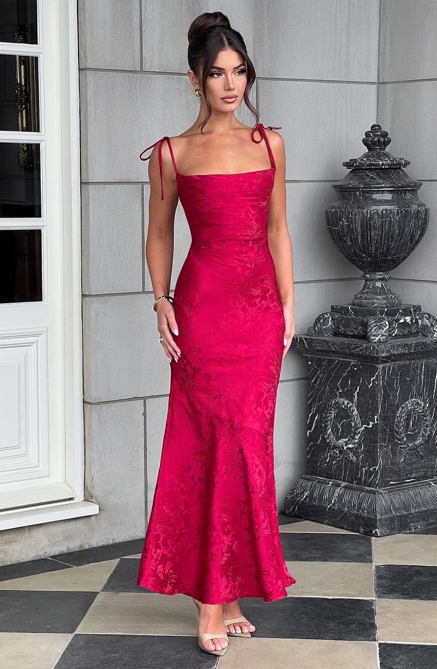 Babyboo Whitney Maxi Dress in Red Size Large